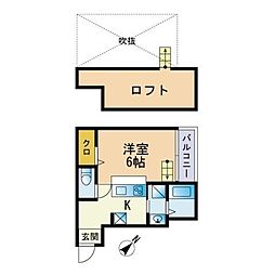 ニュージャーニー大橋 ワンルームの間取図画像