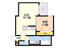 横手南町AP A棟(仮) 1LDKの間取図画像