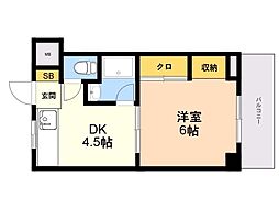 銀水ビル 1DKの間取図画像
