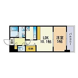 Medio21 1LDKの間取図画像