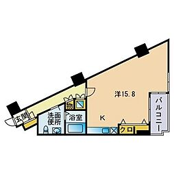 カーサ・ド・ビー ワンルームの間取図画像