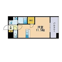 LIBTH高宮 ワンルームの間取図画像