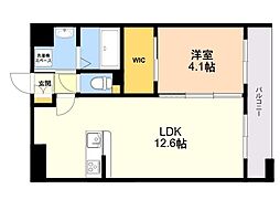 L1BTH-HIRAO2 1LDKの間取図画像