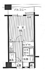 ザルヴェ大橋壱番館 1Kの間取図画像