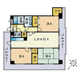 ポラリス三宅 3LDKの間取図画像