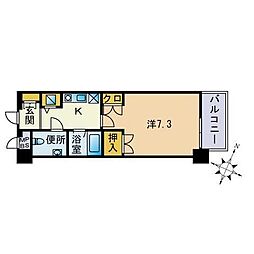 コンフォール高宮東 1Kの間取図画像