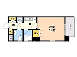コンフォール高宮東 1Kの間取図画像