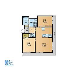 福岡市南区玉川町アパート 2LDKの間取図画像