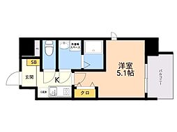 Ｌｉｖｅ　Ｃａｓａ　姪浜 204 2階1Kの間取り