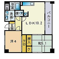 K&M室見 2LDKの間取図画像