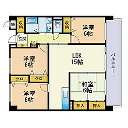 パディフィールドM 4LDKの間取図画像