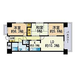 シティラック愛宕 3LDKの間取図画像