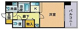セレーノ姪浜 1Kの間取図画像