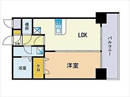 ラフォルトゥーナ姪浜 1LDKの間取図画像