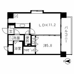 シャトーラフルール 1LDKの間取図画像