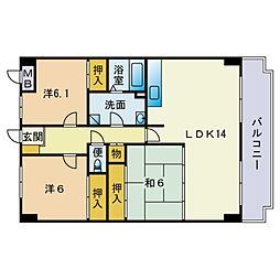 ルミエール姪浜 3LDKの間取図画像