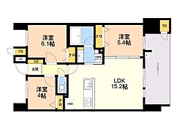 S-RESIDENCE愛宕SOUTH 3LDKの間取図画像