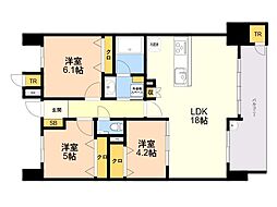 S-RESIDENCE愛宕SOUTH 3LDKの間取図画像