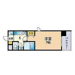 アーバンシティオ愛宕 1Kの間取図画像