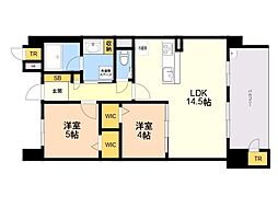 S-RESIDENCE愛宕SOUTH 2LDKの間取図画像