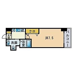 サムティタワーズ愛宕 1Kの間取図画像