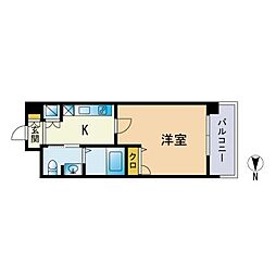 ステイツ姪浜駅前 1Kの間取図画像