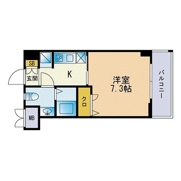 クリエイト三島 205｜福岡県福岡市西区田尻１丁目(賃貸マンション1K・2階・24.36㎡)の写真 その2