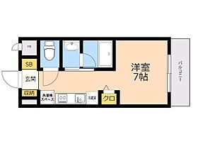 ビレッジ九大前 208 ｜ 福岡県福岡市西区元浜１丁目37番3号（賃貸マンション1R・2階・18.29㎡） その2