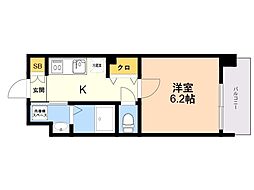 Ｒｕｐｉｅレジデンス九大学研都市2 6階1Kの間取り