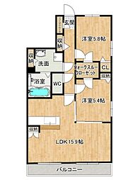 ＳＴＭソシア2 3階2LDKの間取り
