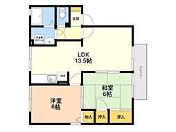 エレガンス 2LDKの間取図画像
