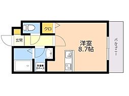GF周船寺ルピナス ワンルームの間取図画像