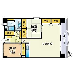 リージェント前原 2LDKの間取図画像