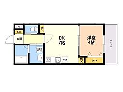 PHOENIX伊都 1DKの間取図画像