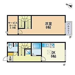 リースランドサンフラワーF 1DKの間取図画像