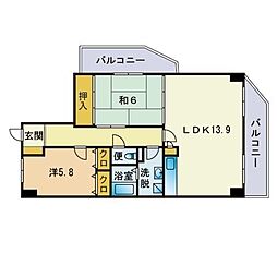 ノーブル伊都 2LDKの間取図画像