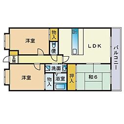 リバーサイド波多江 3LDKの間取図画像