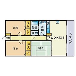 フルーヴ駅東 3LDKの間取図画像