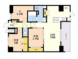 S-レジデンス伊都Attirant 2SLDKの間取図画像
