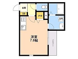 仮称)西区今宿東2丁目A棟 ワンルームの間取図画像