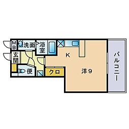 ヴィラデスト富士見 ワンルームの間取図画像