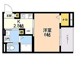 新築robot home 今宿 1Kの間取図画像