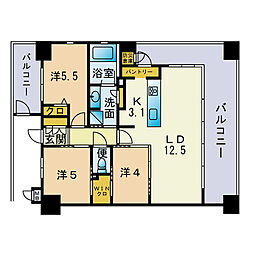 アメイズブレステージ別府 3LDKの間取図画像