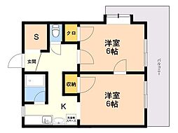 ヴェルネス友丘 2Kの間取図画像