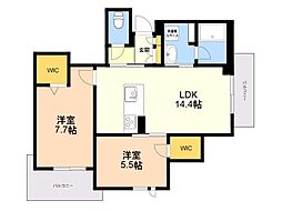 シャーメゾン セレーヌ ベフ 2LDKの間取図画像