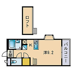 リバーサイド梅光園 ワンルームの間取図画像