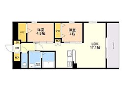VALENTIA友泉亭 2LDKの間取図画像