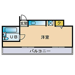 プランドール別府 ワンルームの間取図画像
