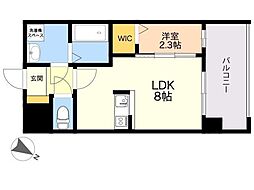 パグーロ西新南 1LDKの間取図画像
