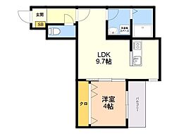 リタリッチ野芥 1LDKの間取図画像